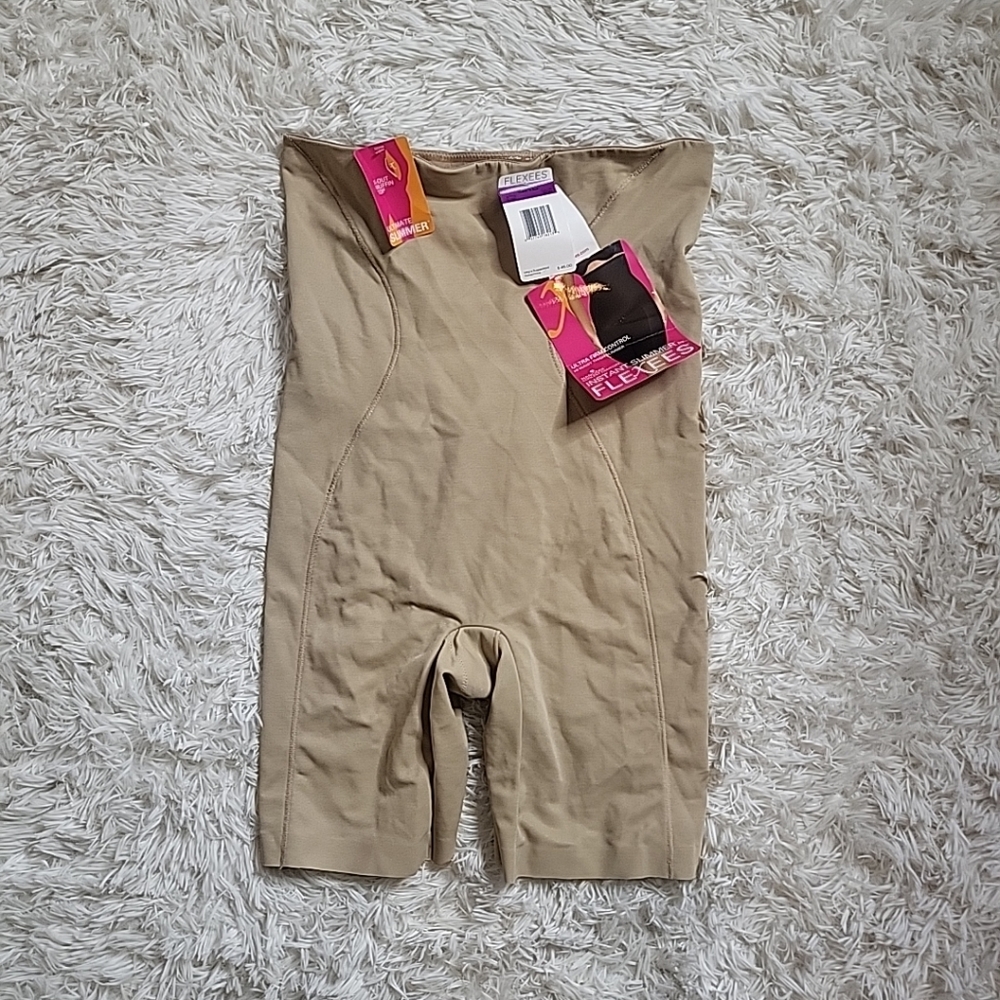 Women's Flexees Instant Slimmer Hi-waist Thigh Slimmer Shapewear - Nude Tan - 2X